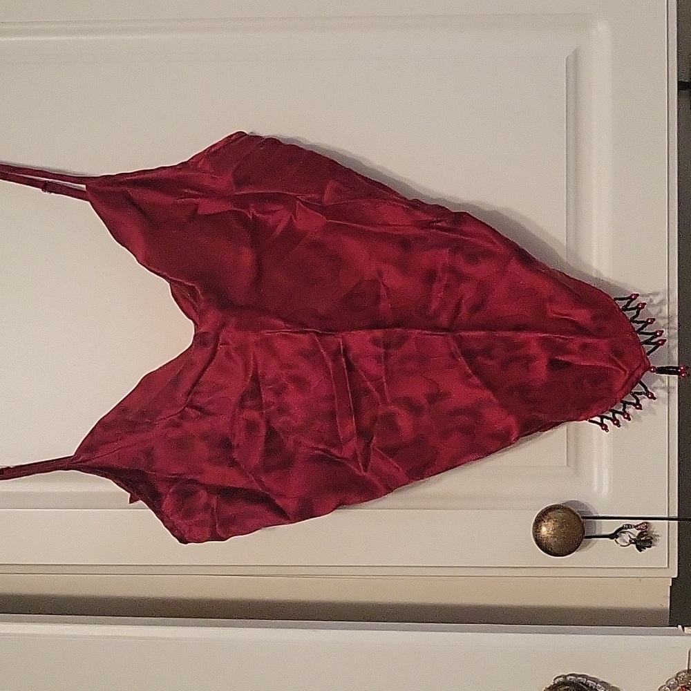 Open back tie tank silk